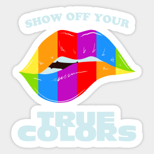 rainbow lips gay lgbt design to attend the pride parade 2022 Sticker